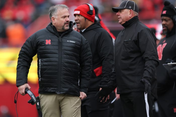 NU vs. Iowa 2023 - Matt Rhule talks to officials